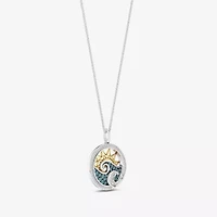 Enchanted Disney Fine Jewelry Womens 1/6 CT. T.W. Genuine Blue Topaz 14K Gold Over Silver Sterling Silver 18 Inch Pendant Necklace