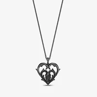 Enchanted Disney Fine Jewelry Villains Womens 1/6 CT. T.W. Genuine Black Onyx Sterling Silver Heart 18 Inch Pendant Necklace