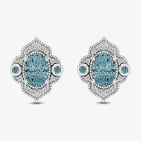 Enchanted Disney Fine Jewelry 1/6 CT. T.W. Genuine Blue Topaz Sterling Silver 14mm Aladdin Jasmine Stud Earrings