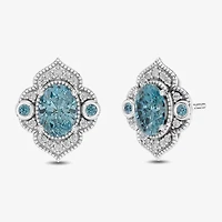 Enchanted Disney Fine Jewelry 1/6 CT. T.W. Genuine Blue Topaz Sterling Silver 14mm Aladdin Jasmine Stud Earrings