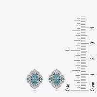 Enchanted Disney Fine Jewelry 1/6 CT. T.W. Genuine Blue Topaz Sterling Silver 14mm Aladdin Jasmine Stud Earrings