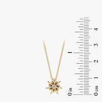 Enchanted Disney Fine Jewelry Womens Diamond Accent Natural White Diamond 14K Gold Over Silver Inch Pendant Necklace