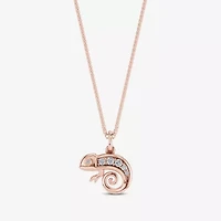 Enchanted Disney Fine Jewelry Womens 1/6 CT. T.W. Natural White Diamond 14K Gold Over Silver 18 Inch Pendant Necklace