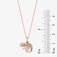 Enchanted Disney Fine Jewelry Womens 1/6 CT. T.W. Natural White Diamond 14K Gold Over Silver 18 Inch Pendant Necklace