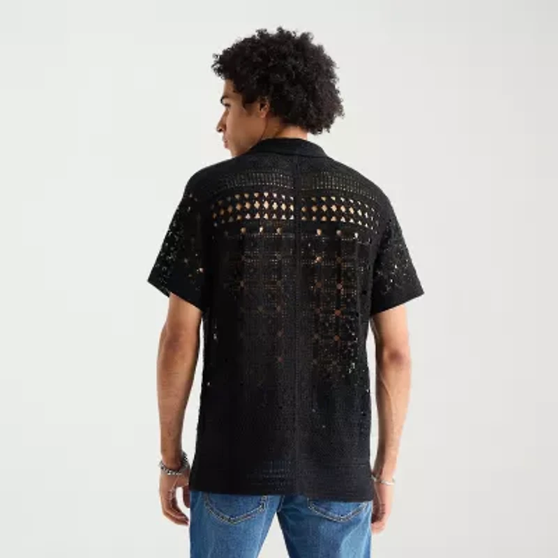 Arizona Big and Tall Mens Crew Neck Short Sleeve Pullover Sweater