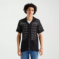Arizona Big and Tall Mens Crew Neck Short Sleeve Pullover Sweater