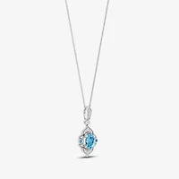 Enchanted Disney Fine Jewelry Womens 1/6 CT. T.W. Genuine Blue Topaz Sterling Silver 18 Inch Pendant Necklace