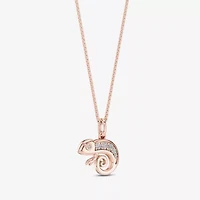 Enchanted Disney Fine Jewelry Womens 1/6 CT. T.W. Natural White Diamond 14K Gold Over Silver 18 Inch Pendant Necklace