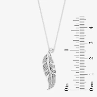 Enchanted Disney Fine Jewelry Womens 1/6 CT. T.W. Natural White Diamond Sterling Silver 18 Inch Pendant Necklace