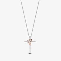 Hallmark Diamonds 1/10 CT.T.W. Natural Diamond Sterling SIlver With 14K Rose Gold Over SIlver Accent Pendant Necklace