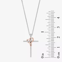 Hallmark Diamonds 1/10 CT.T.W. Natural Diamond Sterling SIlver With 14K Rose Gold Over SIlver Accent Pendant Necklace
