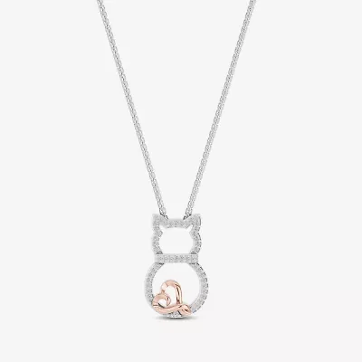Hallmark Diamonds Womens 1/10 CT. T.W. Natural White Diamond 14K Rose Gold Over Silver 18 Inch Pendant Necklace
