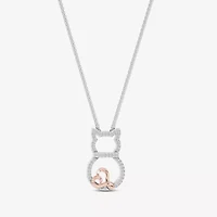 Hallmark Diamonds Womens 1/10 CT. T.W. Natural White Diamond 14K Rose Gold Over Silver 18 Inch Pendant Necklace