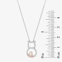 Hallmark Diamonds Womens 1/10 CT. T.W. Natural White Diamond 14K Rose Gold Over Silver 18 Inch Pendant Necklace