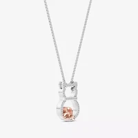 Hallmark Diamonds Womens 1/10 CT. T.W. Natural White Diamond 14K Rose Gold Over Silver 18 Inch Pendant Necklace