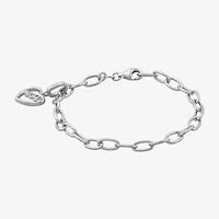 Limited Quantities! Womens Sterling Silver Heart Charm Bracelet