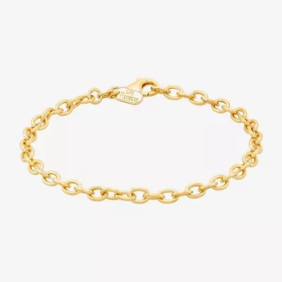 Limited Quantities! Mens 18K Gold Over Silver 7.5 Inch Solid Cable Chain Bracelet
