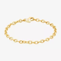 Limited Quantities! Mens 18K Gold Over Silver 7.5 Inch Solid Cable Chain Bracelet