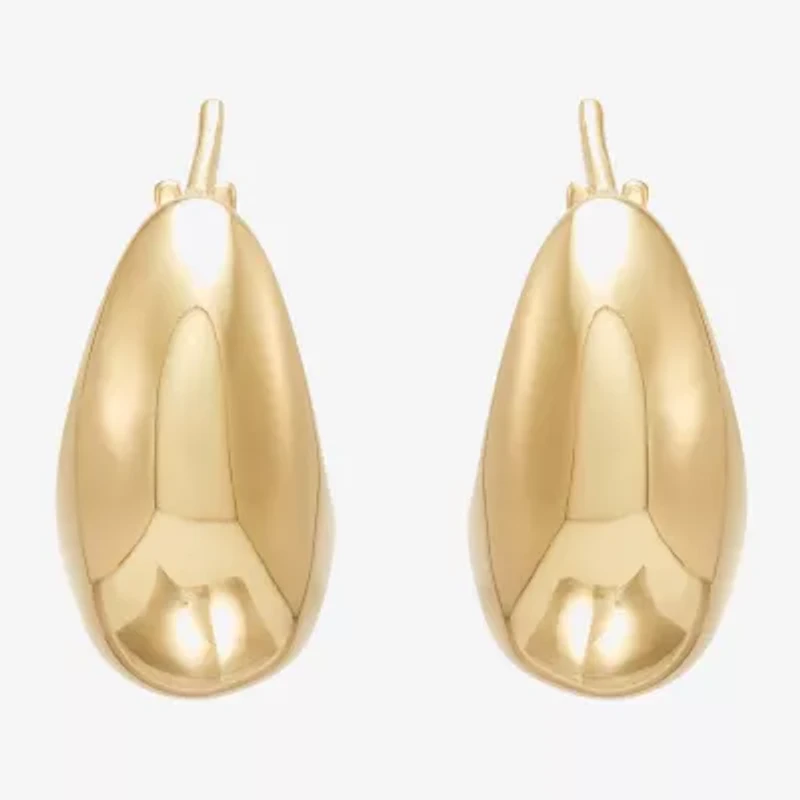 Limited Quantities! Womens 14K Gold 14mm Hoop Earrings