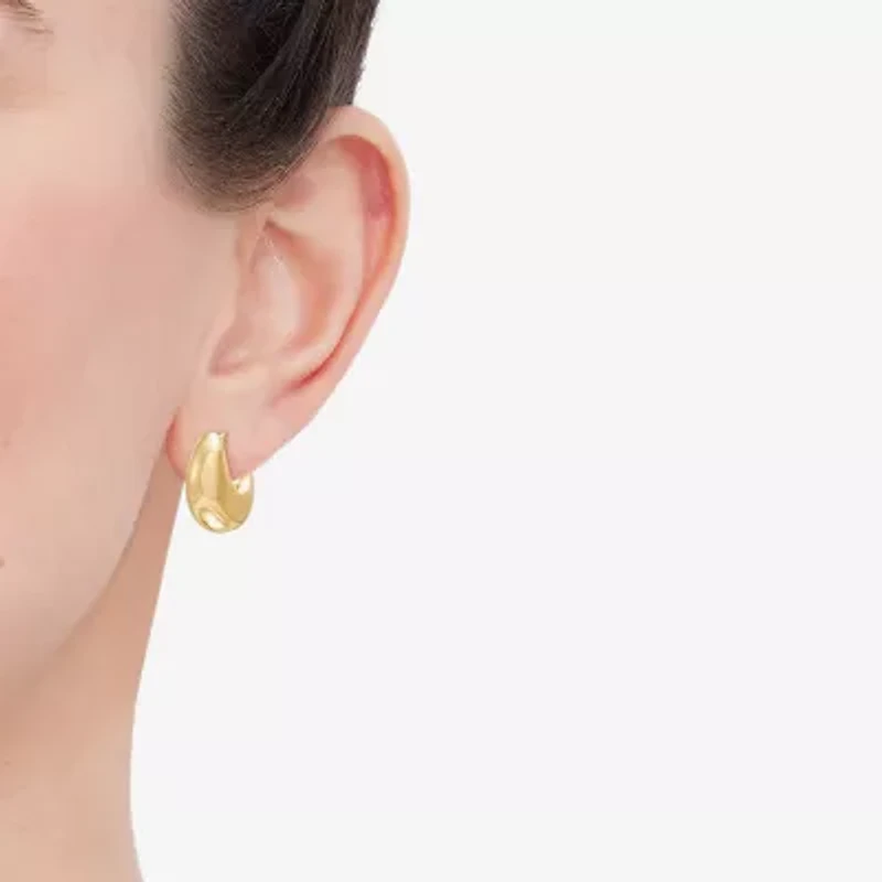 Limited Quantities! Womens 14K Gold 14mm Hoop Earrings