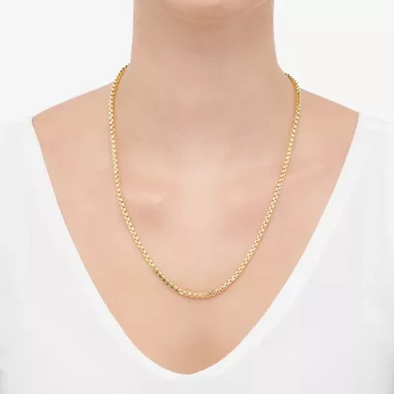 Limited Quantities! Womens 14K Gold 22 Inch Box Chain Necklace