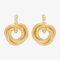 Limited Quantities! Womens 14K Gold Knot Drop Earrings