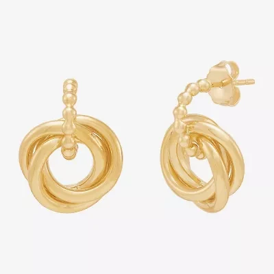 Limited Quantities! Womens 14K Gold Knot Drop Earrings