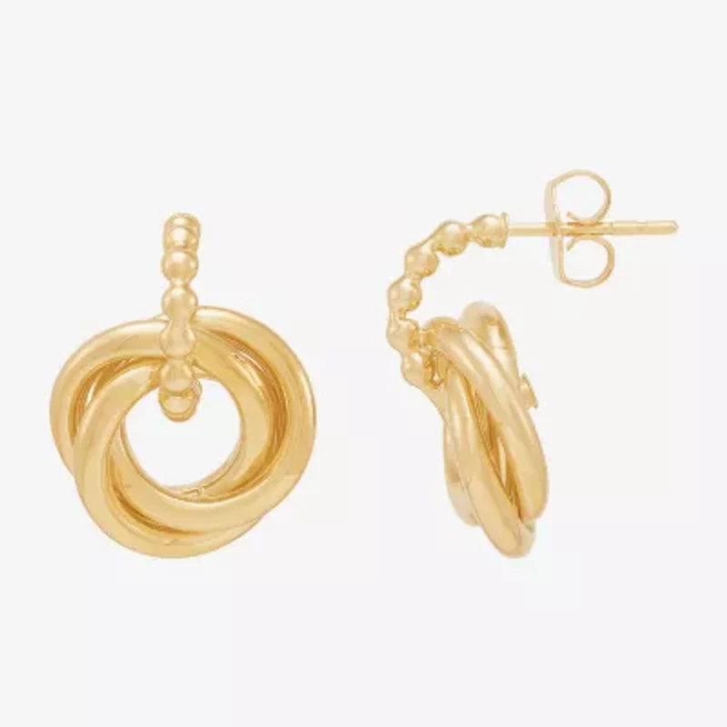 Limited Quantities! Womens 14K Gold Knot Drop Earrings