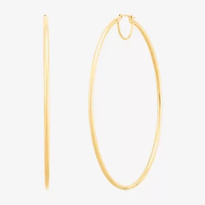 Limited Quantities! Womens 10K Gold 70mm Hoop Earrings