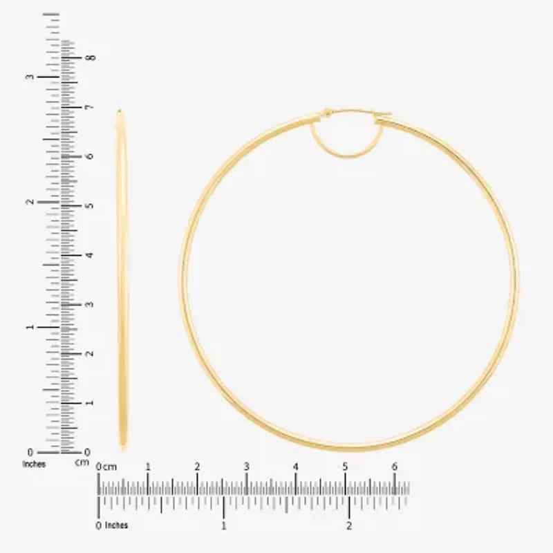 Limited Quantities! Womens 10K Gold 70mm Hoop Earrings