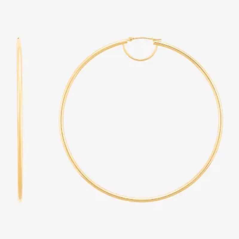 Limited Quantities! Womens 10K Gold 70mm Hoop Earrings