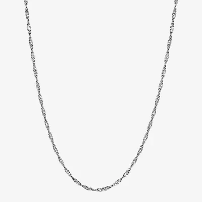 Limited Quantities! Womens 14K White Gold 16 Inch Singapore Chain Necklace