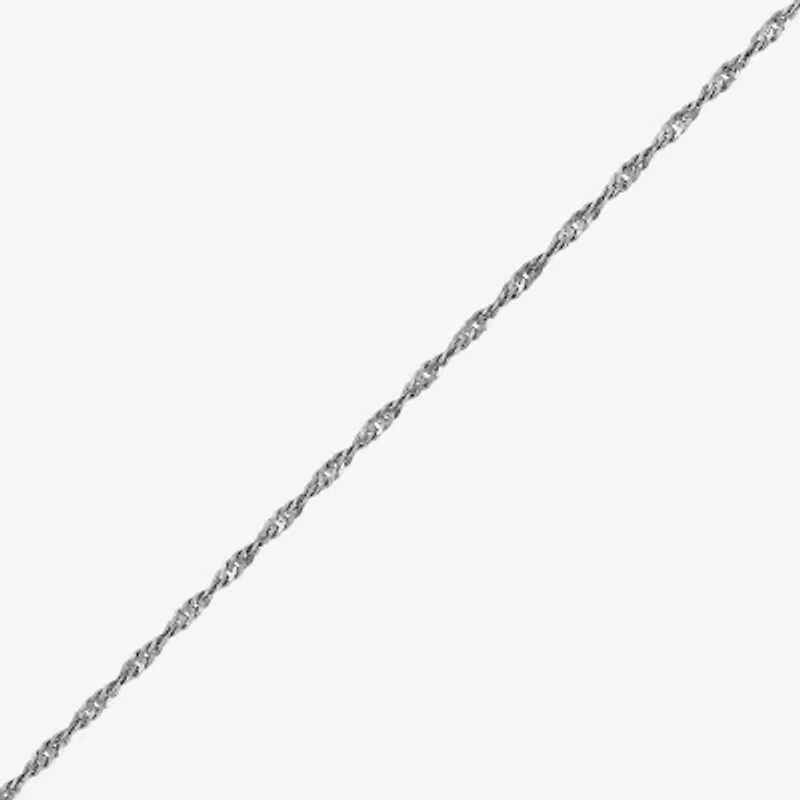 Limited Quantities! Womens 14K White Gold 16 Inch Singapore Chain Necklace