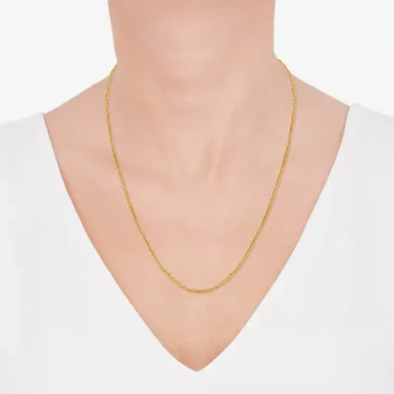 Limited Quantities! Womens 10K Gold 22 Inch Spiga Chain Necklace