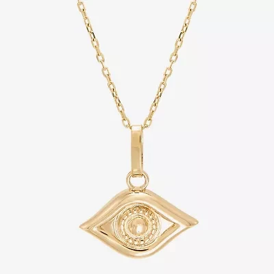 Limited Quantities! Womens 10K Gold Evil Eye 18 Inch Pendant Necklace