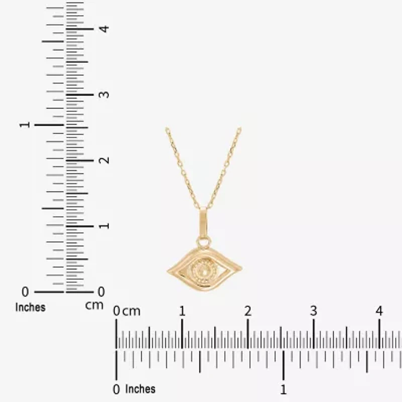 Limited Quantities! Womens 10K Gold Evil Eye 18 Inch Pendant Necklace