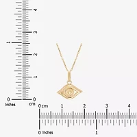 Limited Quantities! Womens 10K Gold Evil Eye 18 Inch Pendant Necklace