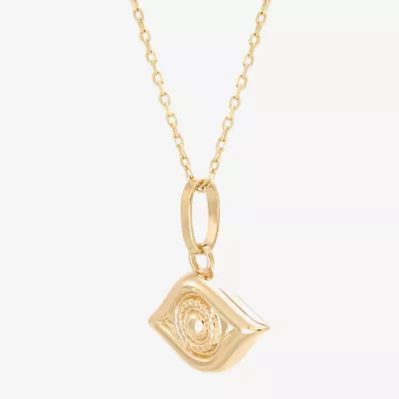 Limited Quantities! Womens 10K Gold Evil Eye 18 Inch Pendant Necklace