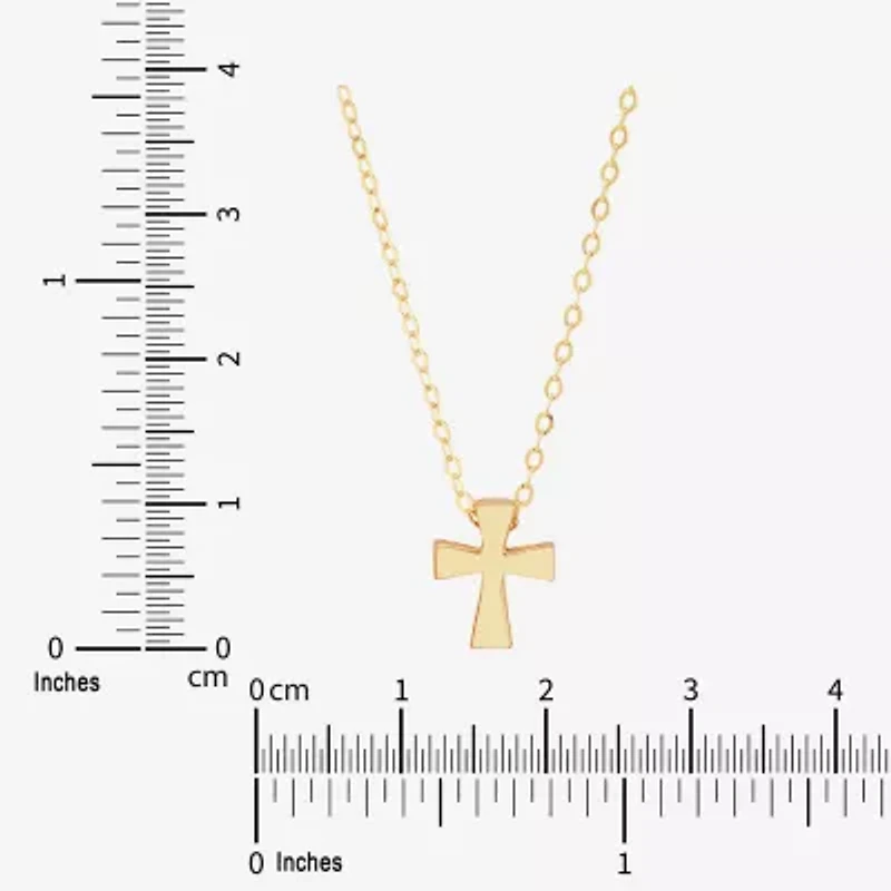 Limited Quantities! Womens 10K Gold Cross 17 Inch Pendant Necklace