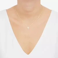 Limited Quantities! Womens 10K Gold Cross 17 Inch Pendant Necklace