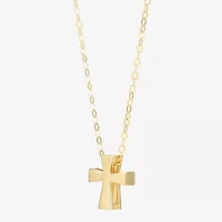 Limited Quantities! Womens 10K Gold Cross 17 Inch Pendant Necklace