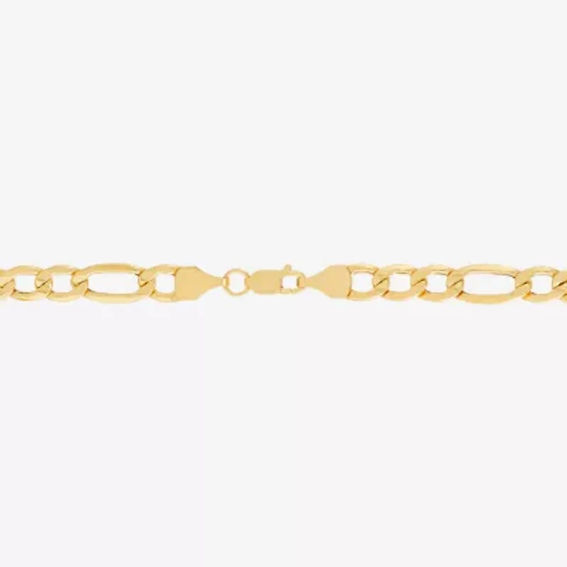 Limited Quantities! Womens 10K Gold 8 1/2 Inch Hollow Figaro Chain Bracelet