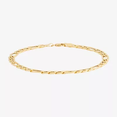 Limited Quantities! Womens 10K Gold 8 1/2 Inch Hollow Figaro Chain Bracelet