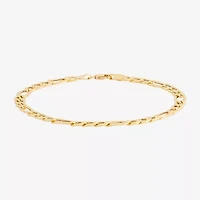 Limited Quantities! Womens 10K Gold 8 1/2 Inch Hollow Figaro Chain Bracelet