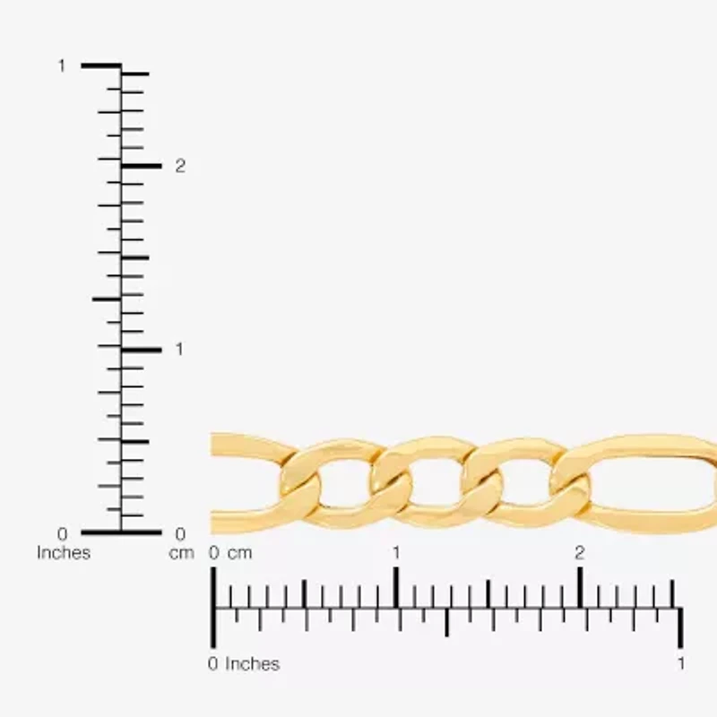 Limited Quantities! Womens 10K Gold 8 1/2 Inch Hollow Figaro Chain Bracelet