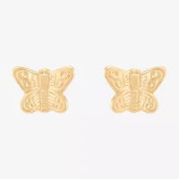 Limited Quantities! 14K Gold 4.5mm Butterfly Stud Earrings