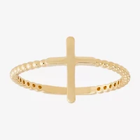 Limited Quantities! Womens 10K Gold Cross Cocktail Ring