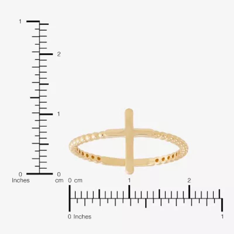 Limited Quantities! Womens 10K Gold Cross Cocktail Ring