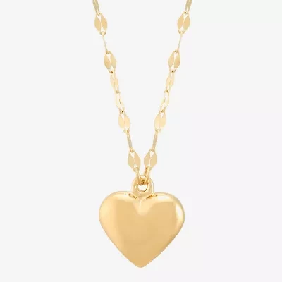 Limited Quantities! Womens 14K Gold Heart 18 Inch Pendant Necklace
