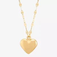 Limited Quantities! Womens 14K Gold Heart 18 Inch Pendant Necklace